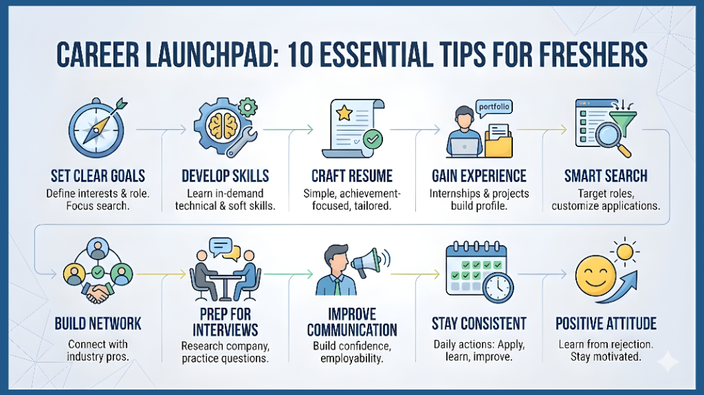 Career Launchpad: 10 Essential Tips for Freshers